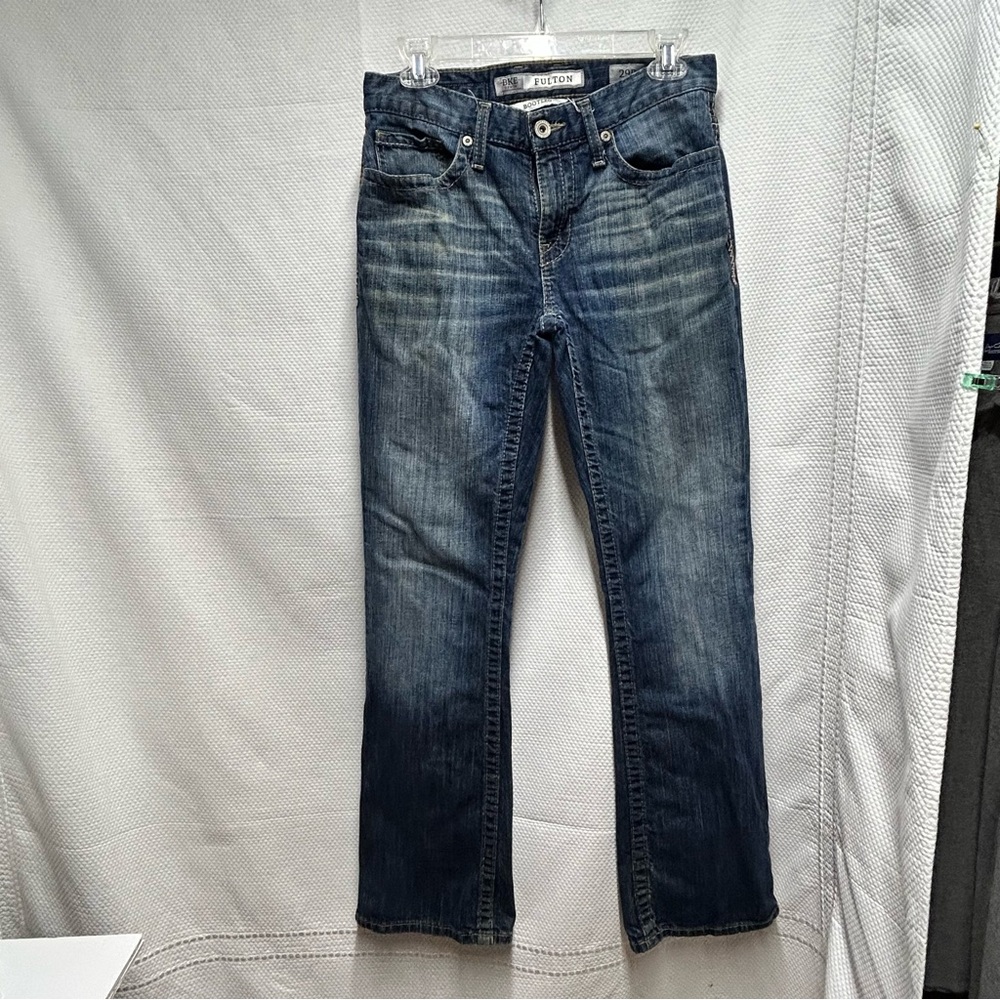 BKE Fulton Style Men's Bootcut Jeans - Dark Blue 29R unisex